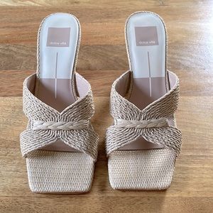 Dolce Vita Nitro Heels in “LT Natural Raffia,” size 7.5